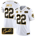 Men's Minnesota Vikings Bud Grant Patch Gold Limited Jersey V2 - All Stitched - White Gold, Harrison Smith