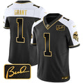 Men's Minnesota Vikings Bud Grant Patch Gold Limited Jersey V2 - All Stitched - Alternate, Bud Grant