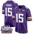 Men's Minnesota Vikings King Of The North Patch Game Jersey - All Stitched - Purple, Dallas Turner