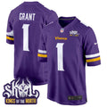 Men's Minnesota Vikings King Of The North Patch Game Jersey - All Stitched - Purple, Bud Grant