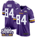 Men's Minnesota Vikings King Of The North Patch Game Jersey - All Stitched - Purple, Randy Moss