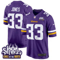Men's Minnesota Vikings King Of The North Patch Game Jersey - All Stitched - Purple, Aaron Jones