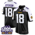 Men's Minnesota Vikings King Of The North Patch Game Jersey - All Stitched - Black Alternate, Justin Jefferson