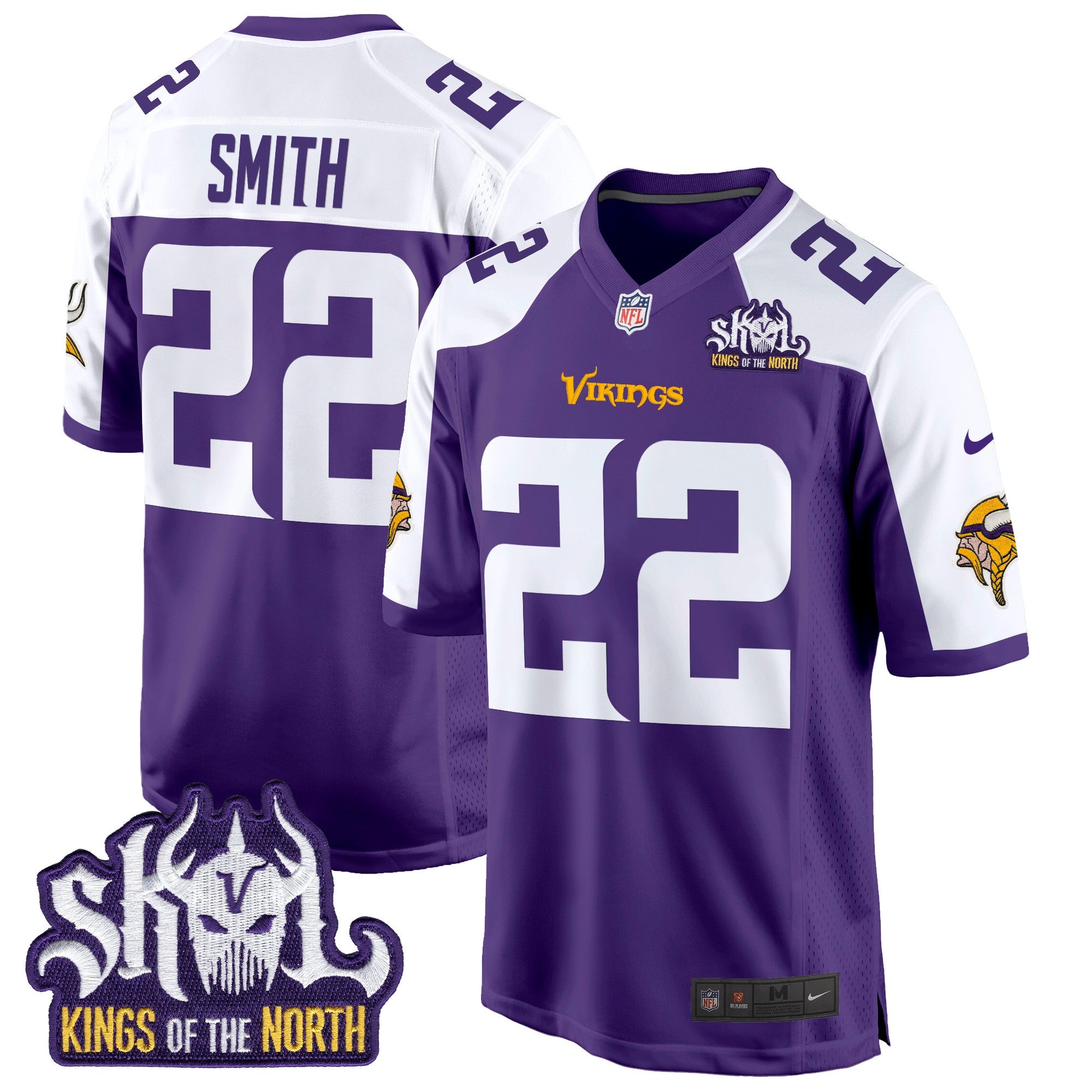 Men's Minnesota Vikings King Of The North Patch Game Jersey - All Stitched - Purple Alternate, Harrison Smith