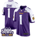 Men's Minnesota Vikings King Of The North Patch Game Jersey - All Stitched - Purple Alternate, Bud Grant