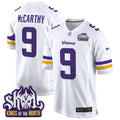 Men's Minnesota Vikings King Of The North Patch Game Jersey - All Stitched - White, J.J. McCarthy