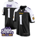 Men's Minnesota Vikings King Of The North Patch Game Jersey - All Stitched - Black Alternate, Bud Grant