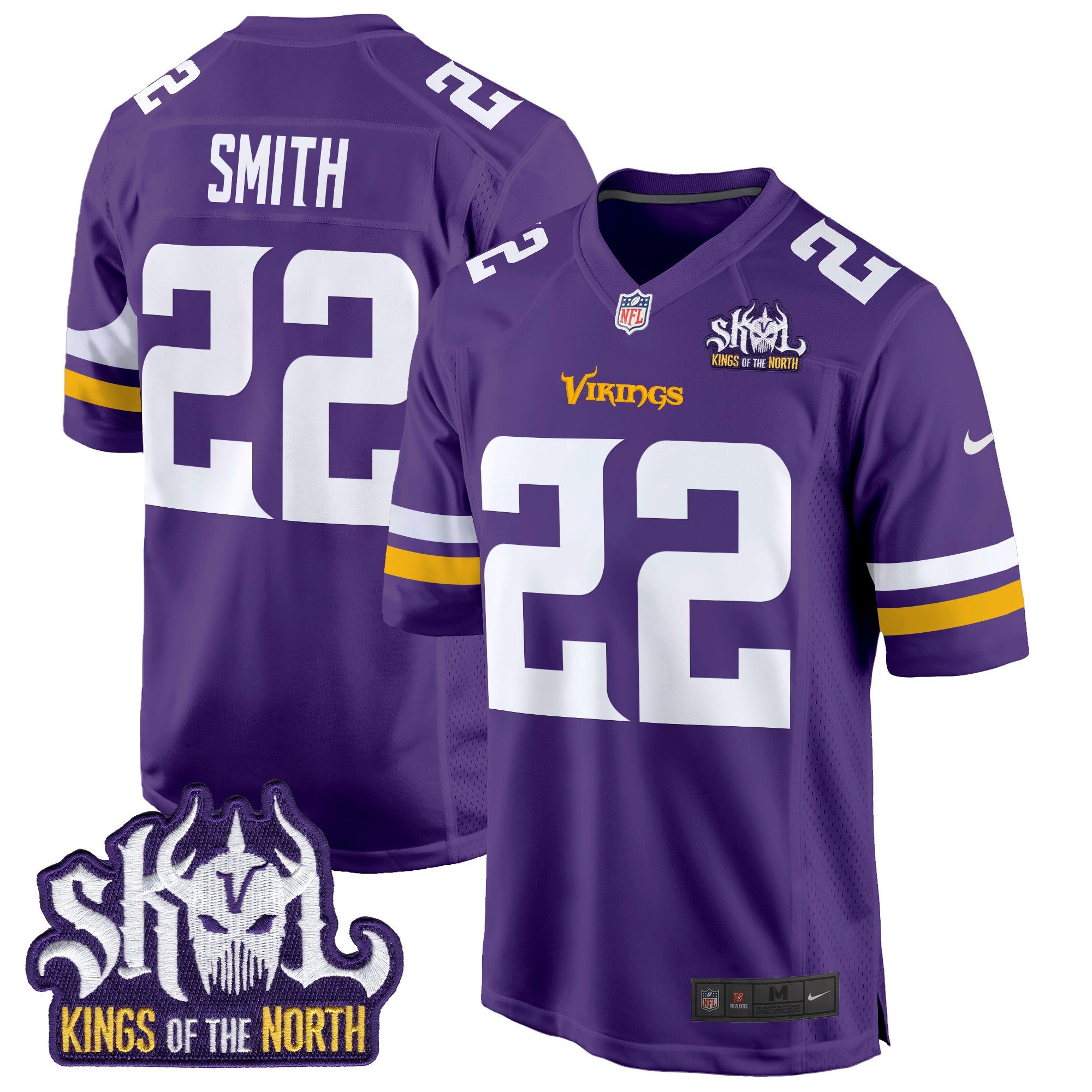 Men's Minnesota Vikings King Of The North Patch Game Jersey - All Stitched - Purple, Harrison Smith