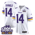 Men's Minnesota Vikings King Of The North Patch Game Jersey - All Stitched - White, Sam Darnold