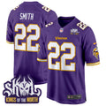 Men's Minnesota Vikings King Of The North Patch Throwback Game Jersey - All Stitched - Purple, Harrison Smith