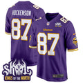 Men's Minnesota Vikings King Of The North Patch Throwback Game Jersey - All Stitched - Purple, T.J. Hockenson