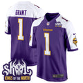 Men's Minnesota Vikings King Of The North Patch Throwback Game Jersey - All Stitched - Purple Alternate, Bud Grant