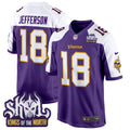 Men's Minnesota Vikings King Of The North Patch Throwback Game Jersey - All Stitched - Purple Alternate, Justin Jefferson