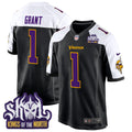 Men's Minnesota Vikings King Of The North Patch Throwback Game Jersey - All Stitched - Black Alternate, Bud Grant
