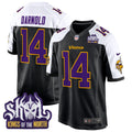 Men's Minnesota Vikings King Of The North Patch Throwback Game Jersey - All Stitched - Black Alternate, Sam Darnold