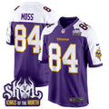 Men's Minnesota Vikings King Of The North Patch Throwback Game Jersey - All Stitched - Purple Alternate, Randy Moss