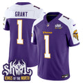 Men's Minnesota Vikings King Of The North Patch Throwback Vapor Limited Jersey - All Stitched - Purple Alternate, Bud Grant