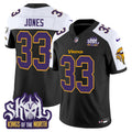 Men's Minnesota Vikings King Of The North Patch Throwback Vapor Limited Jersey - All Stitched - Black Alternate, Aaron Jones