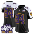 Men's Minnesota Vikings King Of The North Patch Throwback Vapor Limited Jersey - All Stitched - Black Alternate, Randy Moss