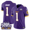 Men's Minnesota Vikings King Of The North Patch Throwback Vapor Limited Jersey - All Stitched - Purple, Bud Grant