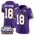 Men's Minnesota Vikings King Of The North Patch Throwback Vapor Limited Jersey - All Stitched - Purple, Justin Jefferson