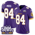 Men's Minnesota Vikings King Of The North Patch Throwback Vapor Limited Jersey - All Stitched - Purple, Randy Moss