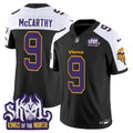 Men's Minnesota Vikings King Of The North Patch Throwback Vapor Limited Jersey - All Stitched - Black Alternate, J.J. McCarthy