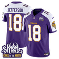 Men's Minnesota Vikings King Of The North Patch Throwback Vapor Limited Jersey - All Stitched - Purple Alternate, Justin Jefferson