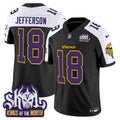 Men's Minnesota Vikings King Of The North Patch Throwback Vapor Limited Jersey - All Stitched - Black Alternate, Justin Jefferson