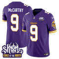 Men's Minnesota Vikings King Of The North Patch Throwback Vapor Limited Jersey - All Stitched - Purple, J.J. McCarthy
