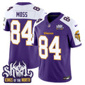 Men's Minnesota Vikings King Of The North Patch Throwback Vapor Limited Jersey - All Stitched - Purple Alternate, Randy Moss
