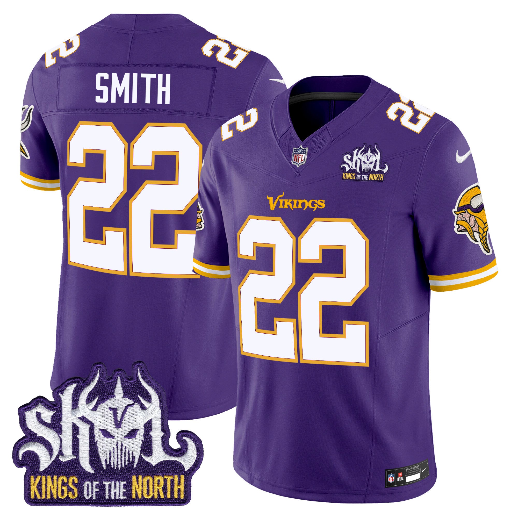 Men's Minnesota Vikings King Of The North Patch Throwback Vapor Limited Jersey - All Stitched - Purple, Harrison Smith