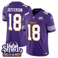 Men's Minnesota Vikings King Of The North Patch Throwback Vapor Limited Jersey V2 - All Stitched - Purple, Justin Jefferson