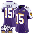 Men's Minnesota Vikings King Of The North Patch Throwback Vapor Limited Jersey V2 - All Stitched - Purple Alternate, Dallas Turner