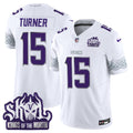 Men's Minnesota Vikings King Of The North Patch Throwback Vapor Limited Jersey V2 - All Stitched - Winter Warrior, Dallas Turner