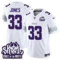 Men's Minnesota Vikings King Of The North Patch Throwback Vapor Limited Jersey V2 - All Stitched - Winter Warrior, Aaron Jones