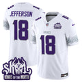 Men's Minnesota Vikings King Of The North Patch Throwback Vapor Limited Jersey V2 - All Stitched - Winter Warrior, Justin Jefferson