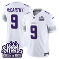 Men's Minnesota Vikings King Of The North Patch Throwback Vapor Limited Jersey V2 - All Stitched - Winter Warrior, J.J. McCarthy