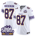 Men's Minnesota Vikings King Of The North Patch Throwback Vapor Limited Jersey V2 - All Stitched - White, T.J. Hockenson