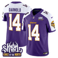 Men's Minnesota Vikings King Of The North Patch Throwback Vapor Limited Jersey V2 - All Stitched - Purple Alternate, Sam Darnold