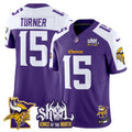 Men's Minnesota Vikings Kings Of The North Patch Vapor Limited Jersey V3 - All Stitched - Purple Alternate, Dallas Turner