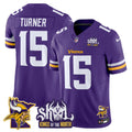 Men's Minnesota Vikings Kings Of The North Patch Vapor Limited Jersey V3 - All Stitched - Purple, Dallas Turner