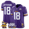Men's Minnesota Vikings Kings Of The North Patch Vapor Limited Jersey V3 - All Stitched - Purple, Justin Jefferson
