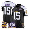 Men's Minnesota Vikings Kings Of The North Patch Vapor Limited Jersey V3 - All Stitched - Black Alternate, Dallas Turner