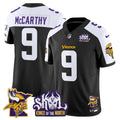 Men's Minnesota Vikings Kings Of The North Patch Vapor Limited Jersey V3 - All Stitched - Black Alternate, J.J. McCarthy