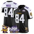 Men's Minnesota Vikings Kings Of The North Patch Vapor Limited Jersey V3 - All Stitched - Black Alternate, Randy Moss