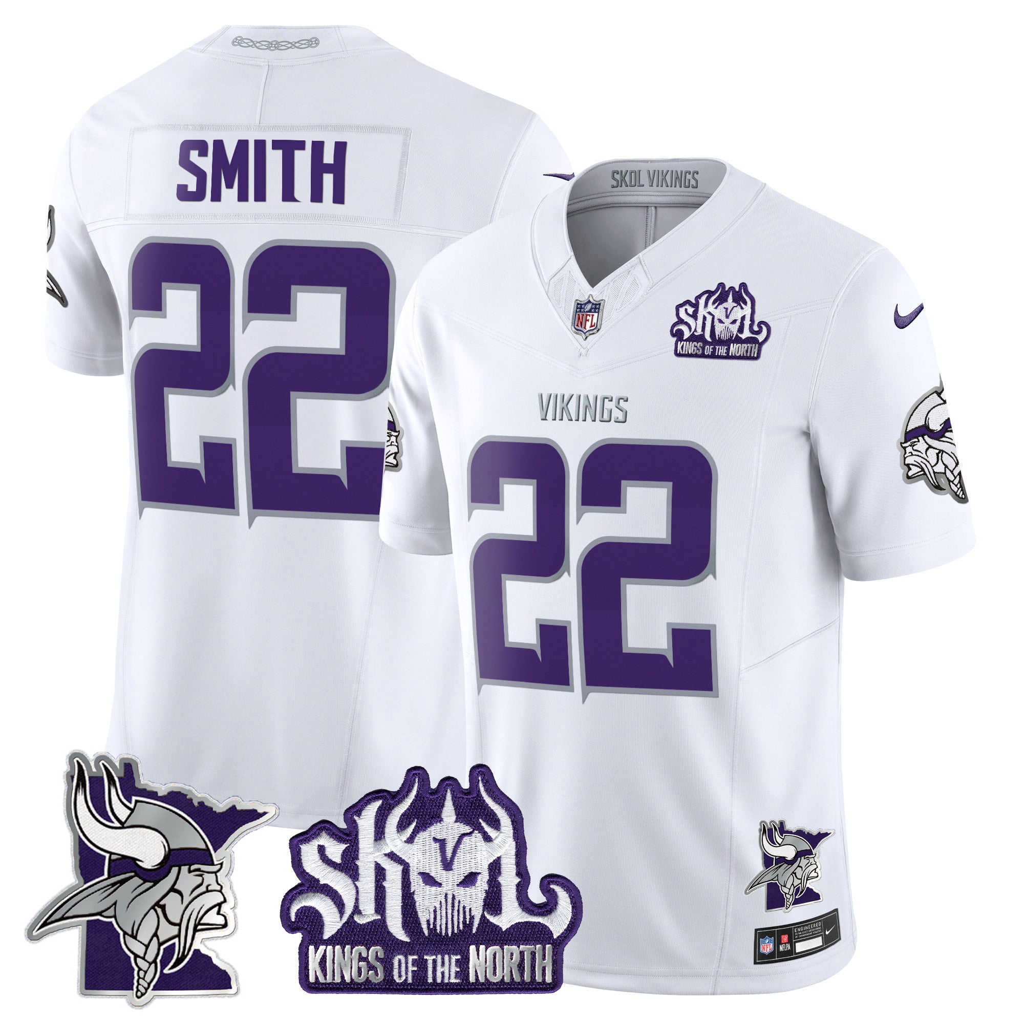 Men's Minnesota Vikings Kings Of The North Patch Vapor Limited Jersey V3 - All Stitched - Winter Warrior, Harrison Smith