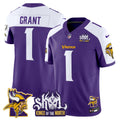 Men's Minnesota Vikings Kings Of The North Patch Vapor Limited Jersey V3 - All Stitched - Purple Alternate, Bud Grant