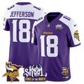 Men's Minnesota Vikings Kings Of The North Patch Vapor Limited Jersey V3 - All Stitched - Purple Alternate, Justin Jefferson