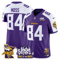 Men's Minnesota Vikings Kings Of The North Patch Vapor Limited Jersey V3 - All Stitched - Purple Alternate, Randy Moss